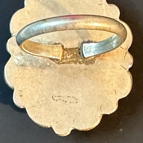 Vintage ring with pink peach stone. Size 7 - Picture 7 of 11